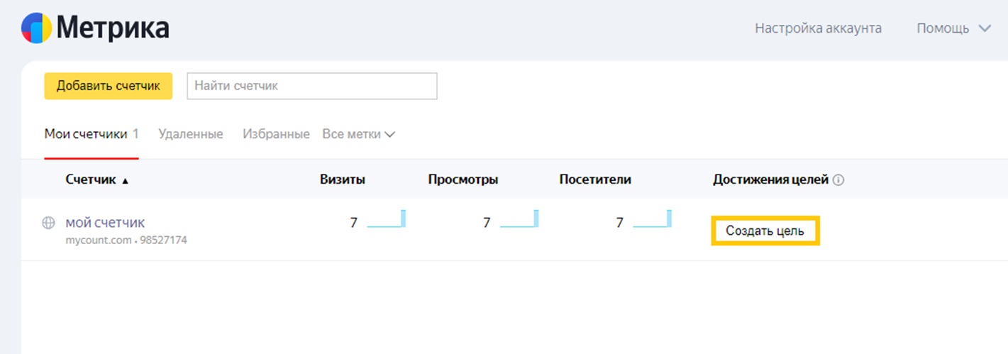 яндекс метрика настройка целей
